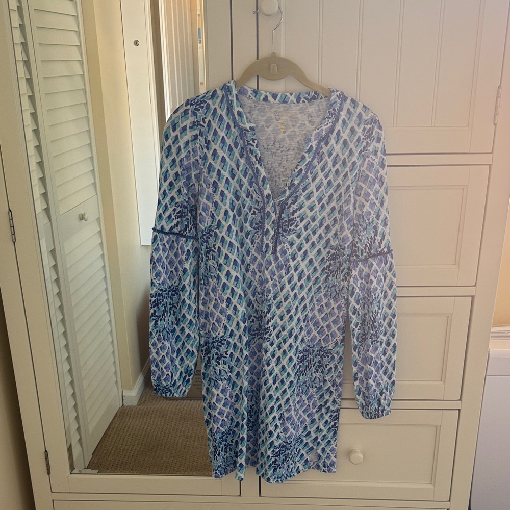 Lilly Pulitzer Blue and White Patterned Dress